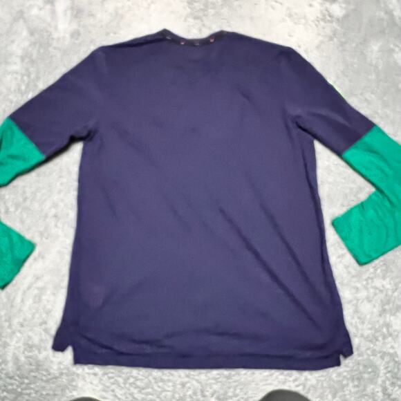 Nike Shirt Mens Large Wild Run Long Sleeve Top Volt Green Blue - Picture 3 of 8